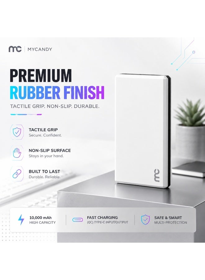 MYCANDY Pb-C150 10000Mah 22.5W Usb-C Pd Fast Charging Power Bank, White White - Image 2