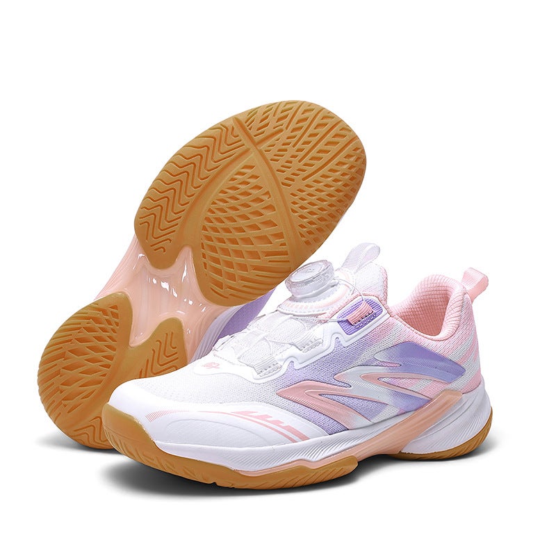 2026 New Model Badminton Shoes with Rotating Buckle for Children and Girls, Indoor Sports Shoes, Non-Slip Sneakers - Image 1