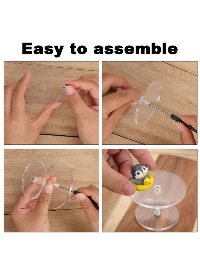 PEUTIER PEUTIER 3pcs Acrylic Combat Risers, Flying Miniatures Combat Riser for DND Miniatures Stands Acrylic Display Support Shelf for Tabletop RPG Board and Small Figures Flight Display Accessories  - Image 5