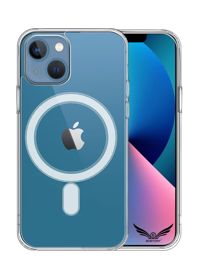 BORTONY - iPhone 14 Plus Case Magnetic Clear Anti Scratch TPU Precise Cutouts Fit Crystal MagSafe Cover Design for Apple iPhone 14 Plus 6.7 inch - Image 1