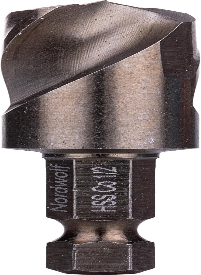 NordWolf 1/2" M35 Cobalt Stubby Drill Bit for Stainless Steel & Hard Metals, with 1/4" Hex Shank for Quick Chucks & Impact Drivers - Image 1