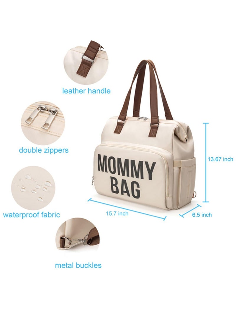 3-Piece Set Diaper Bag Tote Mommy Bag for Hospital Large Capacity Waterproof Baby Bag for Mom Travel Hospital Bag for Labor and Delivery with Baby Necessities Bag (Brown) - Image 5