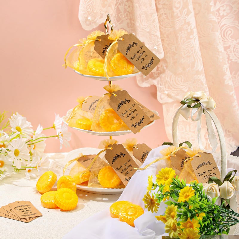 Demissle 50 Set Wedding Party Favors Sunflower Soap Favors for Guests with Thank You Tag Gift Pouches Sunflower Party Supplies for Adults Return Gift Bridal Shower Baby Shower Decorations - Image 4