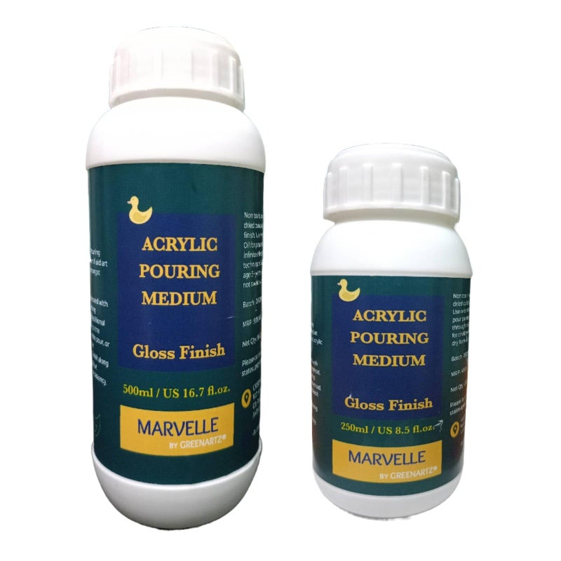 MARVELLE 500ml Acrylic Pouring Medium Gloss finish flow additive for pour painting fluid art Quick dry - Image 1