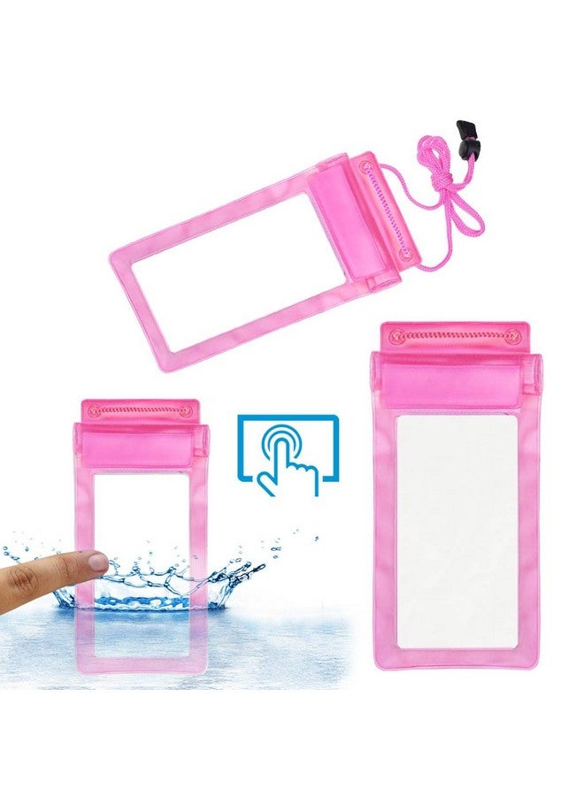 ACM Waterproof Bag Case Compatible with Iqoo 12 Mobile (Rain,Dust,Snow & Water Resistant) Pink - Image 2