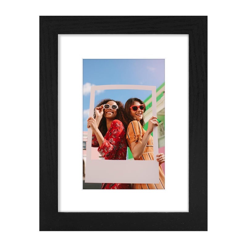 Vittanly 6x8 Picture Frame  Display Pictures 4x6 with Mat or 6x8 without Mat  Engineered Wood with Shatter Resistant Plexiglass  Photo Frame for Wall Display  Black  1 Pack - Image 1