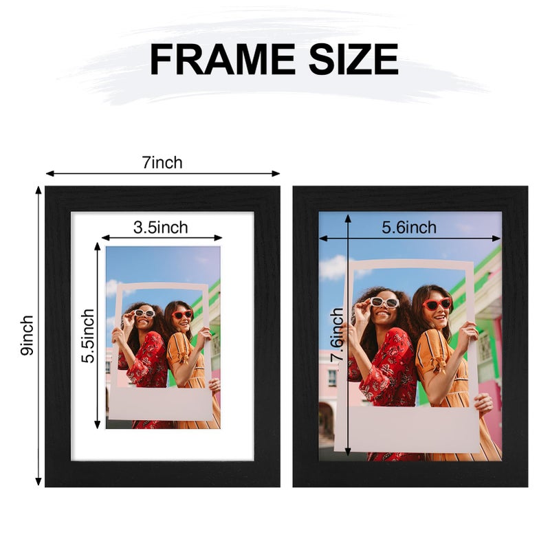 Vittanly 6x8 Picture Frame  Display Pictures 4x6 with Mat or 6x8 without Mat  Engineered Wood with Shatter Resistant Plexiglass  Photo Frame for Wall Display  Black  1 Pack - Image 3