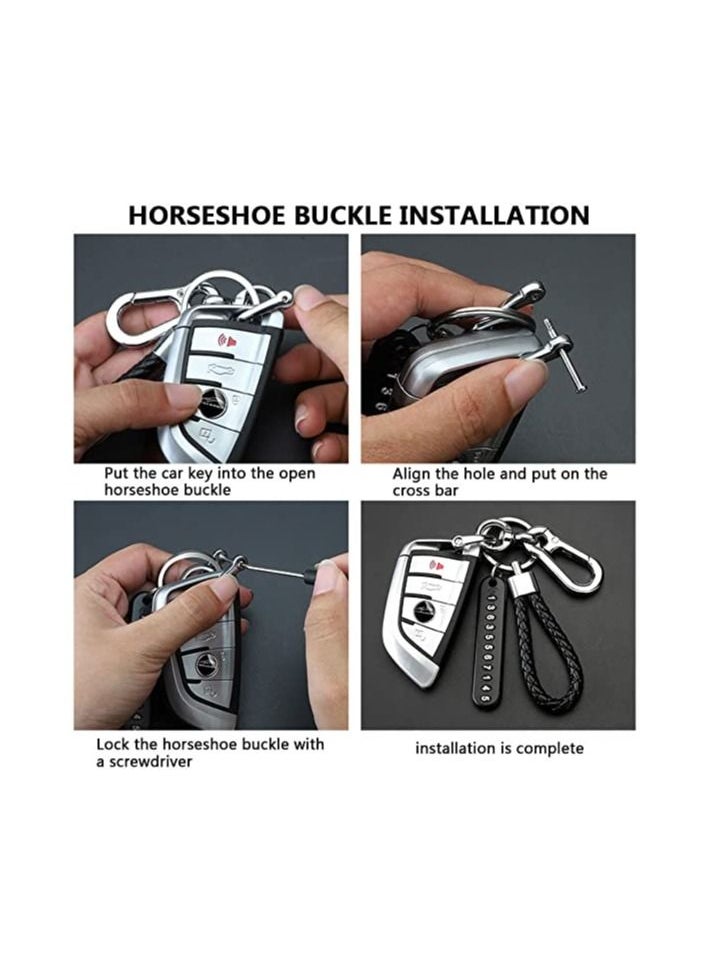 Car Keychain with Key Ring & Anti-Lost Phone Number Plate Key Chain Ring Holder Clip for Car Smart Key Fob Key