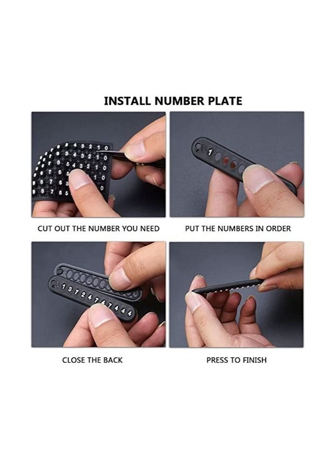 Car Keychain with Key Ring & Anti-Lost Phone Number Plate Key Chain Ring Holder Clip for Car Smart Key Fob Key