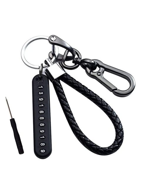 Car Keychain with Key Ring & Anti-Lost Phone Number Plate Key Chain Ring Holder Clip for Car Smart Key Fob Key