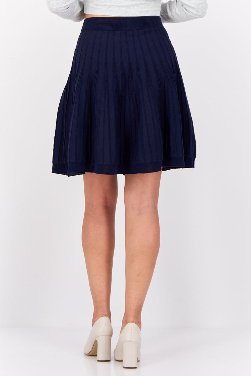 ESPRIT Women Seamless Pleated Mini Skirt, Navy - Image 3