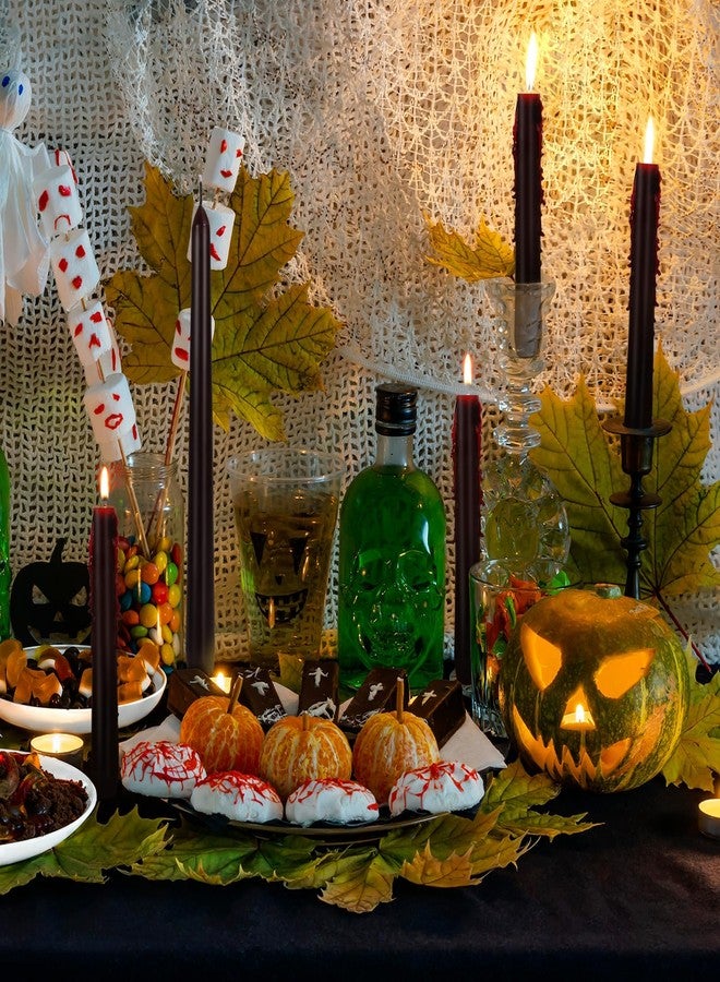 RGQSUN Set of 8 Halloween Bleeding Taper Candles 10 inch Black Taper Candles,Tears Taper Candle for Gothic Halloween Decoration - Image 5