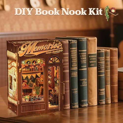 CUTEBEE Book Nook Kit DIY Miniature House Kits for Adult and Teens Dollhouse Mini Booknook Music House Bookshelf DIY Craft Gifts for Family and FriendsMemories Music Bookshop - Image 5