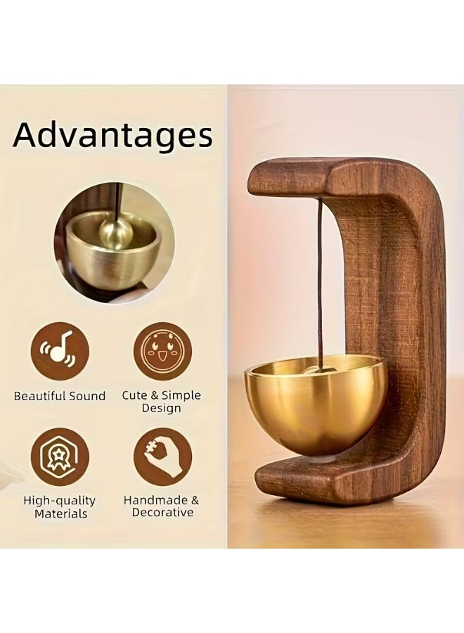 جرس باب أنيق، جرس مغناطيسي للبائع، جرس باب خشبي مع رنين هوائي مناسب للثلاجات والغرف والشرفات والحدائق والساحات الخلفية والمطاعم والحدائق المنزلية، مثالي كهدية لتدفئة المنزل. - Image 2