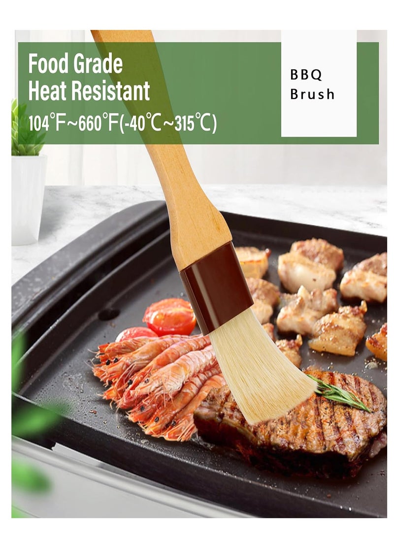 SYOSI Pastry Brush,2" &1.5" Basting Brush for Cooking,Natural Bristle Cooking Brush for Oil Sauce,Non-Shedding Pastry Brush for Baking,Kitchen Food Brush for BBQ Grill Barbecue Dishwasher Safe2PC  - Image 3