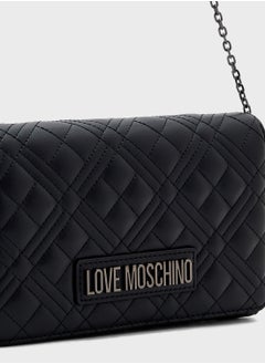Love Moschino Chain Detailed Flap Over Clutche  - Image 4