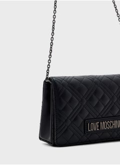 Love Moschino Chain Detailed Flap Over Clutche  - Image 3