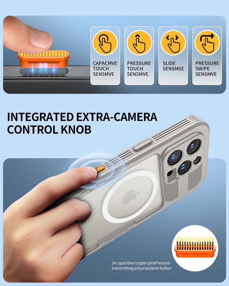 Lanhiem Magnetic for iPhone 16 Pro Case, IP68 Waterproof Dustproof Case, [Compatible with Magsafe] [Built-in Screen Protector] Full Body Heavy Duty Rugged Phone Cover 6.3 inch, Natural - Image 4