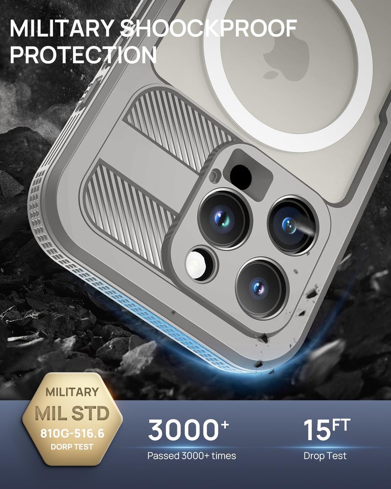 Lanhiem Magnetic for iPhone 16 Pro Case, IP68 Waterproof Dustproof Case, [Compatible with Magsafe] [Built-in Screen Protector] Full Body Heavy Duty Rugged Phone Cover 6.3 inch, Natural - Image 5