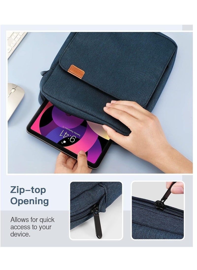 Tablet Sleeve Bag Case with Shoulder Strap for iPad 10.2 2021-2019, iPad 10th Generation 2022, iPad Air 5/4 10.9, iPad Pro 11 2022-2018, Galaxy Tab S9/S8/A8/A7 2023（Navy Blue） - Image 4