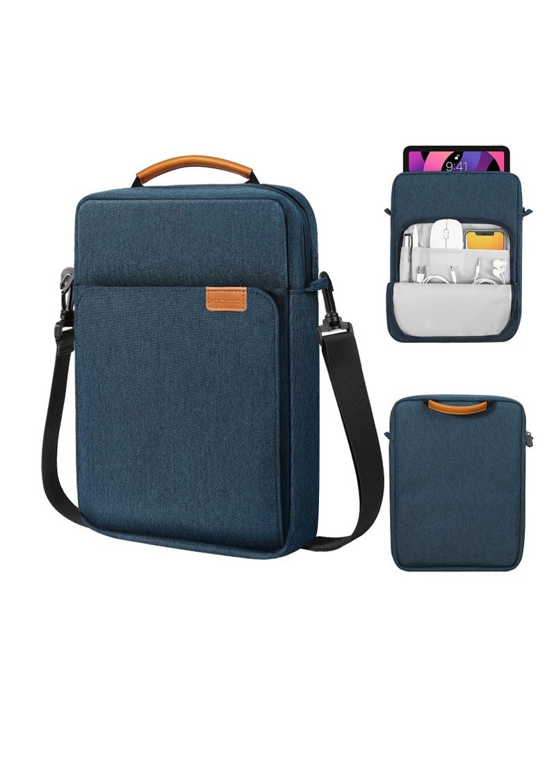 Tablet Sleeve Bag Case with Shoulder Strap for iPad 10.2 2021-2019, iPad 10th Generation 2022, iPad Air 5/4 10.9, iPad Pro 11 2022-2018, Galaxy Tab S9/S8/A8/A7 2023（Navy Blue） - Image 1