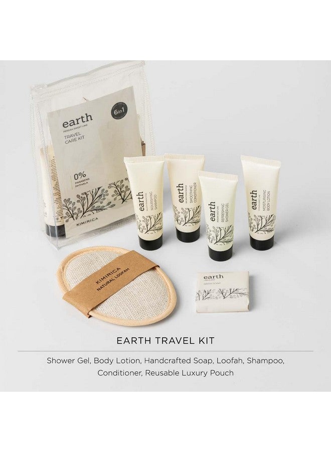 Kimirica Travel Kit Bath Set Earth Luxury Bath and Body Care Travel pouch| 6 in 1 self-care travel kit with a reusable pouch 100% Vegan - Image 2