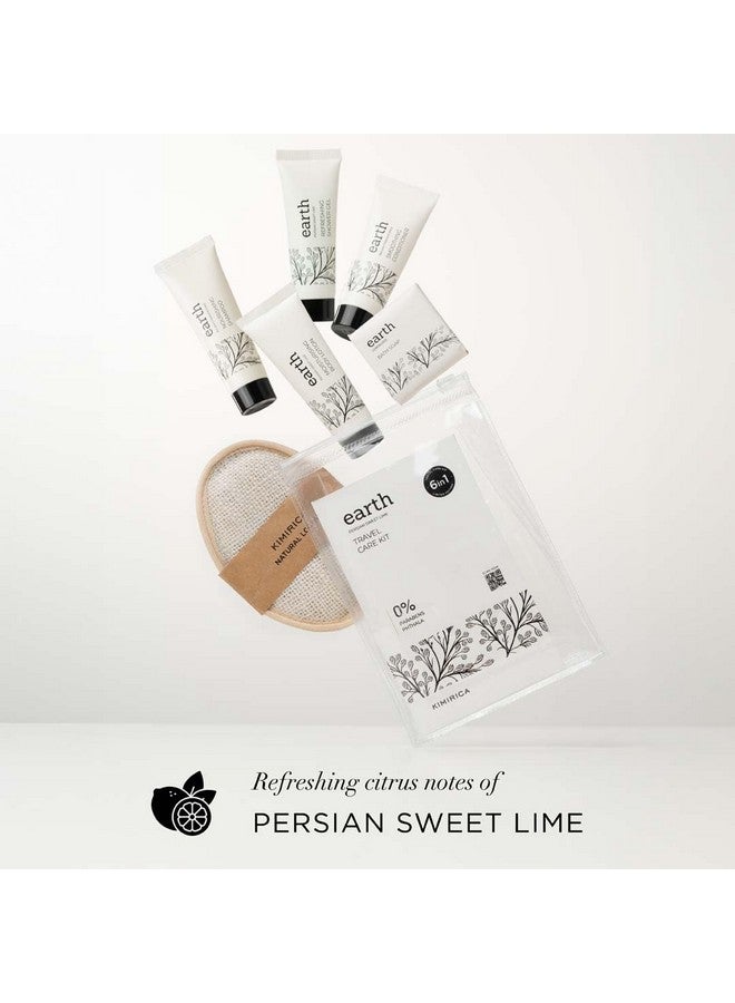 Kimirica Travel Kit Bath Set Earth Luxury Bath and Body Care Travel pouch| 6 in 1 self-care travel kit with a reusable pouch 100% Vegan - Image 3