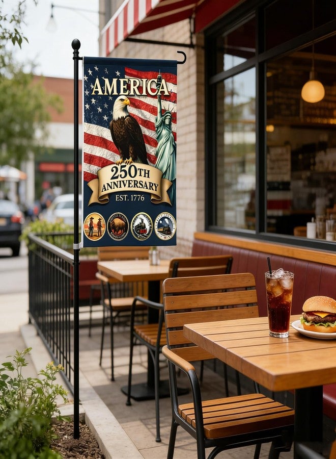 250th Anniversary Garden Flag 1776-2026, Eagle & Statue of, Patriotic Semiquincentennial Decor, 12x18 Inch, Outdoor Home Yard Patio, 1 Pcs - Image 4