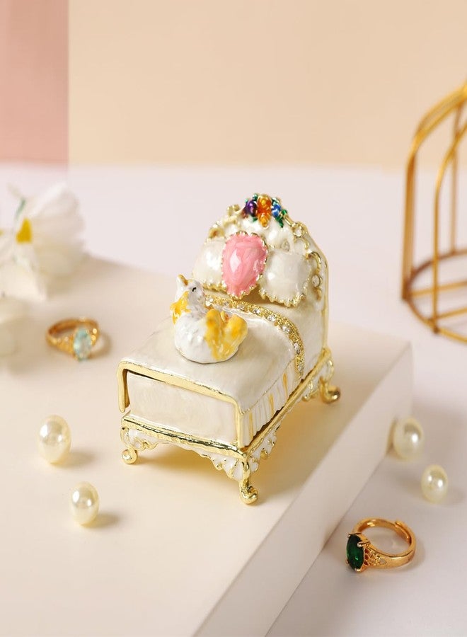 Furuida Cat Bed Shape Trinket Box Hand-Painted Small Jewelry Boxes Enamel Wedding Favor for Women - Image 4