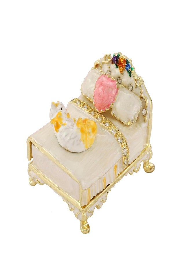 Furuida Cat Bed Shape Trinket Box Hand-Painted Small Jewelry Boxes Enamel Wedding Favor for Women - Image 1