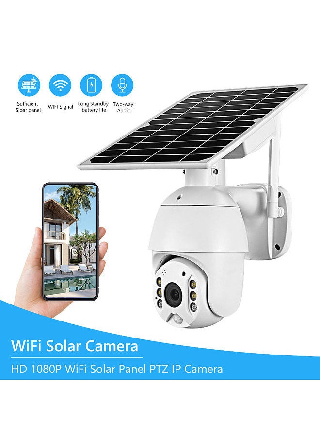 Generic - 1080P Wireless Solar Panel Security Camera 2MP Outdoor Waterproof Rechargeable Battery Surveillance Camera with Full Color Night Vision Support PIR Human Detection,Two Way Audio,Remote Access - Image 1