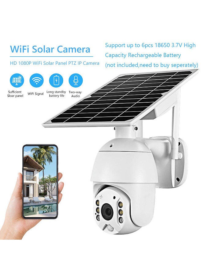 Generic - 1080P Wireless Solar Panel Security Camera 2MP Outdoor Waterproof Rechargeable Battery Surveillance Camera with Full Color Night Vision Support PIR Human Detection,Two Way Audio,Remote Access - Image 1
