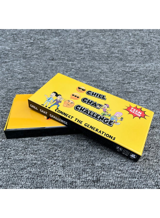 English Version Chill Chat Challenge Three-In-One Fun Social Game Family Dialogue Game-Specifications:Chill Chat Challenge Three-in-one