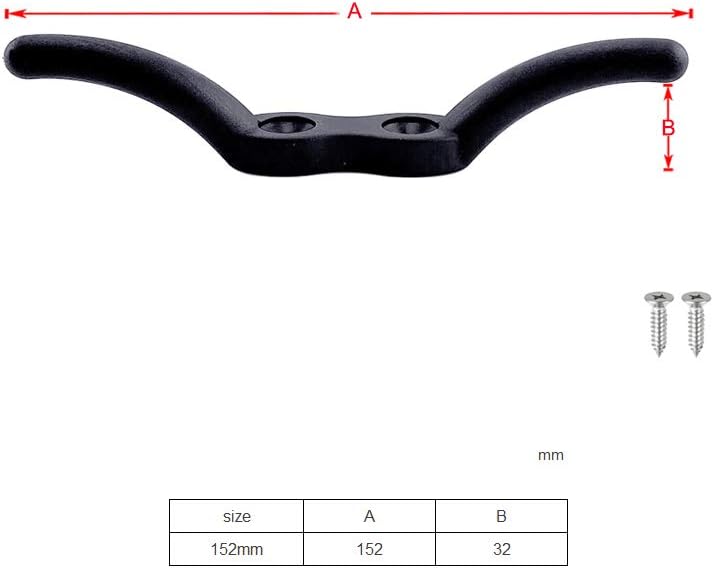 VTurboWay 2 Pcs 6" Nylon Black Rope Cleat Marine Grade - Image 3