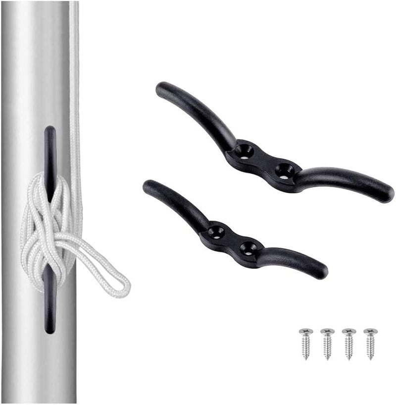 VTurboWay 2 Pcs 6" Nylon Black Rope Cleat Marine Grade - Image 2