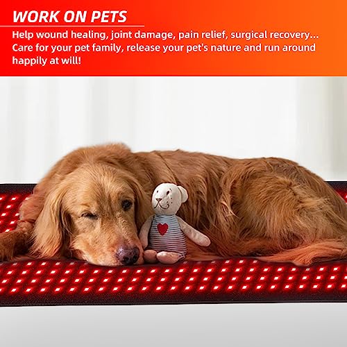 feangli Red Light Therapy, Infrared Light Therapy 31.6" * 11.8" Large Wrap Pad 360LEDs for Body Back Waist Knee Joint Pain Relief, Muscle Repair, Decrease Inflammation, Ideal Gift - Image 5