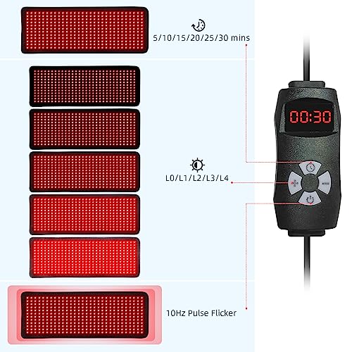 feangli Red Light Therapy, Infrared Light Therapy 31.6" * 11.8" Large Wrap Pad 360LEDs for Body Back Waist Knee Joint Pain Relief, Muscle Repair, Decrease Inflammation, Ideal Gift - Image 4