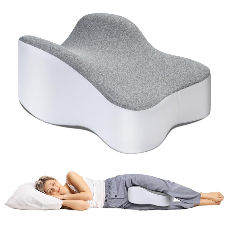 UJPFEO Knee Pillow for Side Sleepers,Leg Pillows for Sciatica,Knees,Hips,Joints Between Legs,Back Pain Relief When Side Sleeping Spine Alignment Support for Knee Surgery Recovery - Image 1
