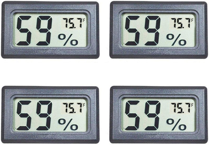 Veanic 4-Pack Mini Digital Temperature Humidity Meters Gauge Indoor Thermometer Hygrometer LCD Display Fahrenheit (℉) for Reptile Tank,Jars,Guitar Case,Greenhouse, Garden, Cellar, Fridge, Closet - Image 1