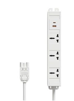 WORKSPACE Interlink 3-Way Extended Power Socket with Superior Surge Protection, 2 Fast Charging USB Ports 20W USB-C & USB-A 4-meters Extension Cord  - Image 2