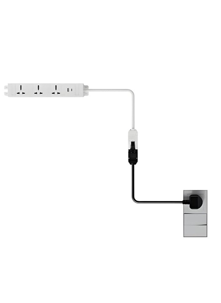 WORKSPACE Interlink 3-Way Extended Power Socket with Superior Surge Protection, 2 Fast Charging USB Ports 20W USB-C & USB-A 4-meters Extension Cord  - Image 4