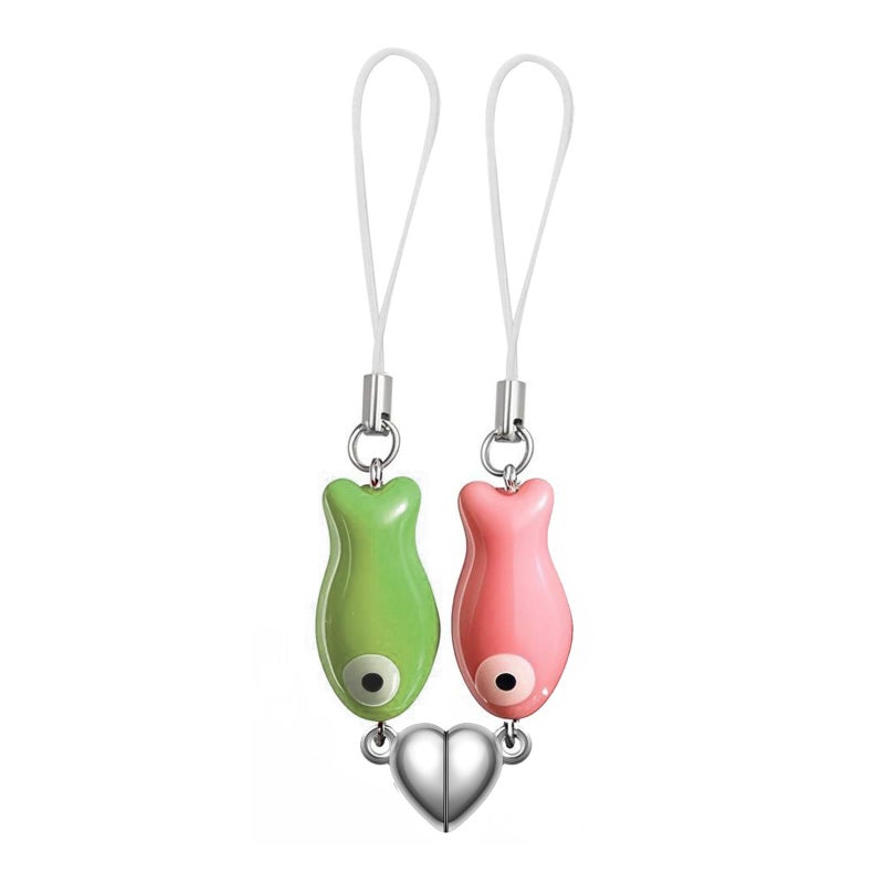 Colorful Fish Pendant Key Chain Valentine''s Day Gift Ceramic Lanyard Love Magnetic Couple Mobile Phone Chain Pendant - Image 1