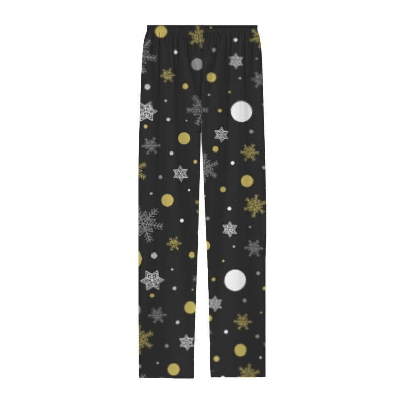 2026 European and American Style Cotton-Like 3D Printed Striped Pants - Comfortable Breathable Home Sleepwear for Christmas