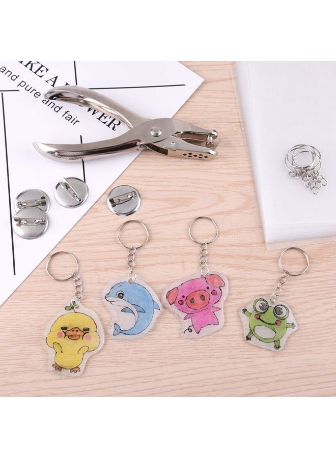 ASTARON 181Pcs Shrinking Plastic Sheets Kit Includes 20 Shrinking Film Art Paper and 161 Pcs Shrinkles Keychains Making Accessories for Kids Craft and Art Supplies - Image 3