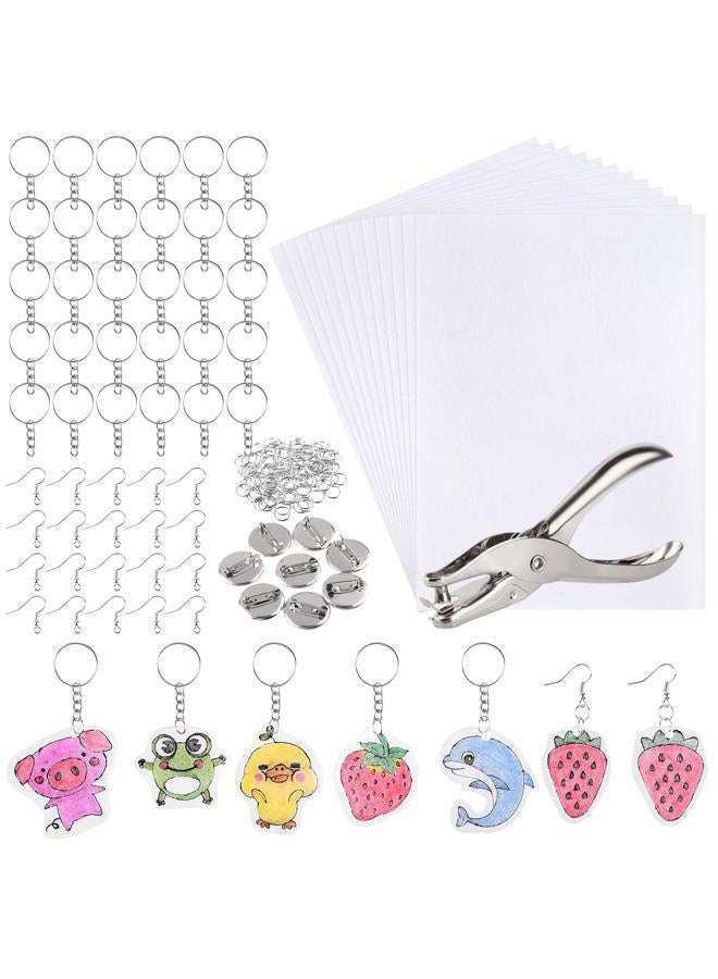 ASTARON 181Pcs Shrinking Plastic Sheets Kit Includes 20 Shrinking Film Art Paper and 161 Pcs Shrinkles Keychains Making Accessories for Kids Craft and Art Supplies - Image 1