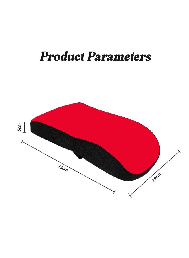 SPIDER Car Armrest Cushion Red and Black Memory Foam Support 33×19×5cm Center Console Pad with Soft Breathable Cover, Slow Rebound Elbow Rest, Anti-Slip Strap Fit for Cars SUVs Trucks, Protects Armrest from Wear Scratches Cracks, Universal Interior Comfort Accessory - Image 2