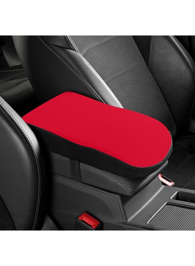 SPIDER Car Armrest Cushion Red and Black Memory Foam Support 33×19×5cm Center Console Pad with Soft Breathable Cover, Slow Rebound Elbow Rest, Anti-Slip Strap Fit for Cars SUVs Trucks, Protects Armrest from Wear Scratches Cracks, Universal Interior Comfort Accessory - Image 3