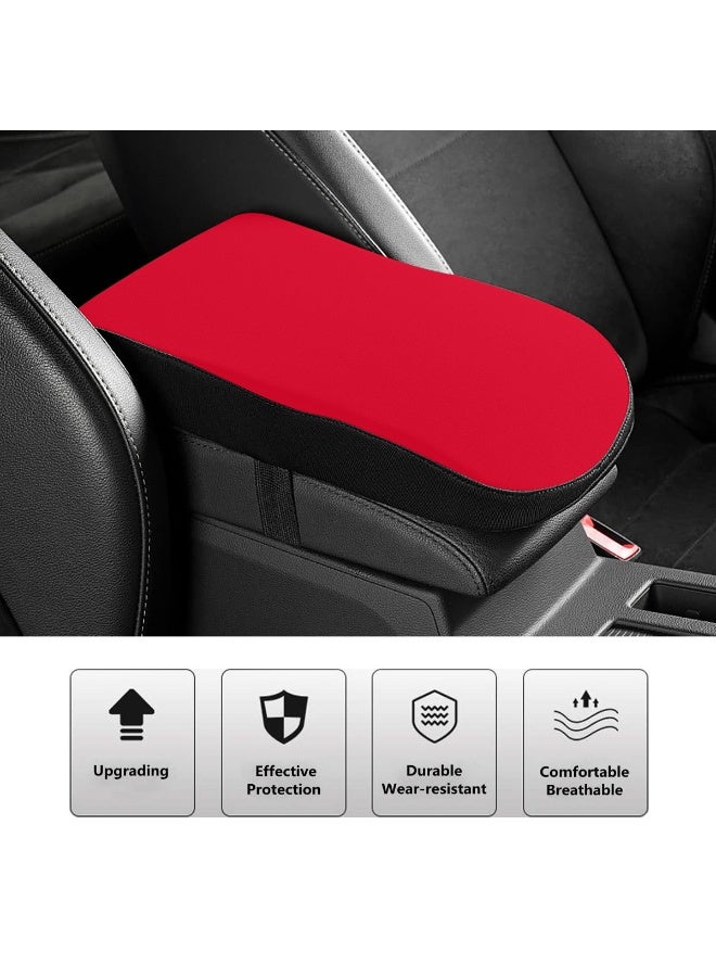 SPIDER Car Armrest Cushion Red and Black Memory Foam Support 33×19×5cm Center Console Pad with Soft Breathable Cover, Slow Rebound Elbow Rest, Anti-Slip Strap Fit for Cars SUVs Trucks, Protects Armrest from Wear Scratches Cracks, Universal Interior Comfort Accessory - Image 4