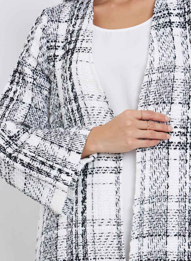 Amirah Tweed Look Checked Winter Abaya - Image 4