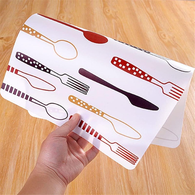 THEA PVC PlaceMat NonSlip Heat Resistant and Washable Hot Insulation Pad Modern Waterproof Placemats for Decorations Dining Table Kitchen Restaurant Hotel Multi Spoon 4 - Image 3